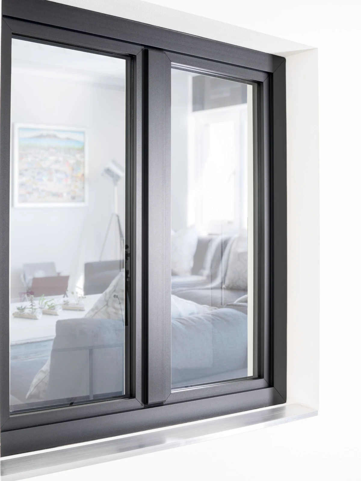 P-500 uPVC tilt-and-turn window, anthracite, two sashes, product view